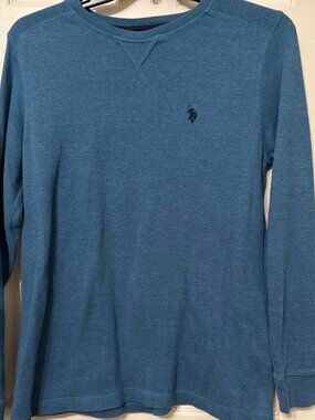 US Polo Ralph Lauren Assn sky blue long sleeve waffle shirt #preppy #classic